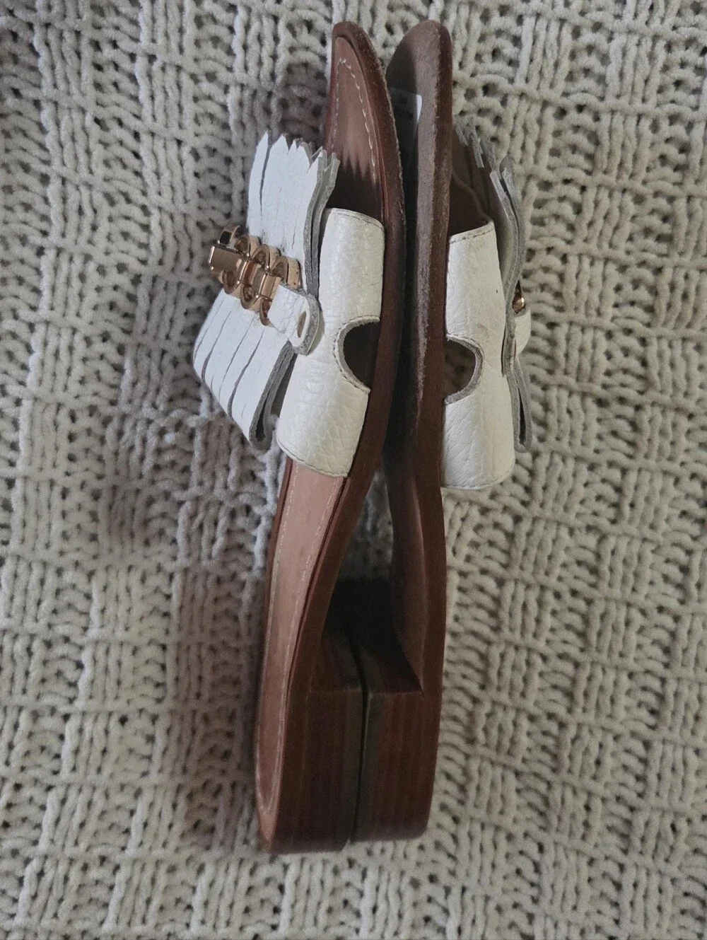 Kate Spade New York White Leather Sandals Size 8.5